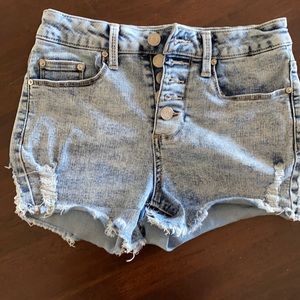 Indigo Rein cutoff, button down shorts size 3